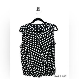 INC gorgeous black and white polka dot blouse C46